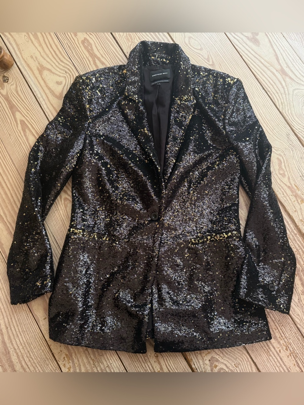 Something Navy Sequin Blazer size s